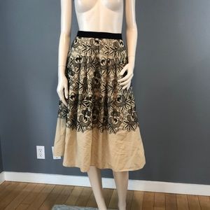 NWT Tibi Embroidered Cutout Full Skirt Sz 0